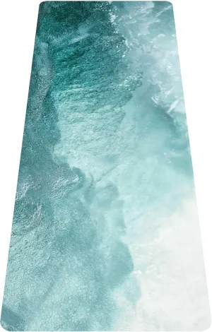 nuveti Printed Travel Yoga Mat-1/16 Inch Thick Non Slip Fitness Workout Mat with Carrying Bag, Foldable Lightweight Suede & Natural Rubber Yoga Mat for Yoga Pilates and Fitness 72" L x 24" W x 1.5mm