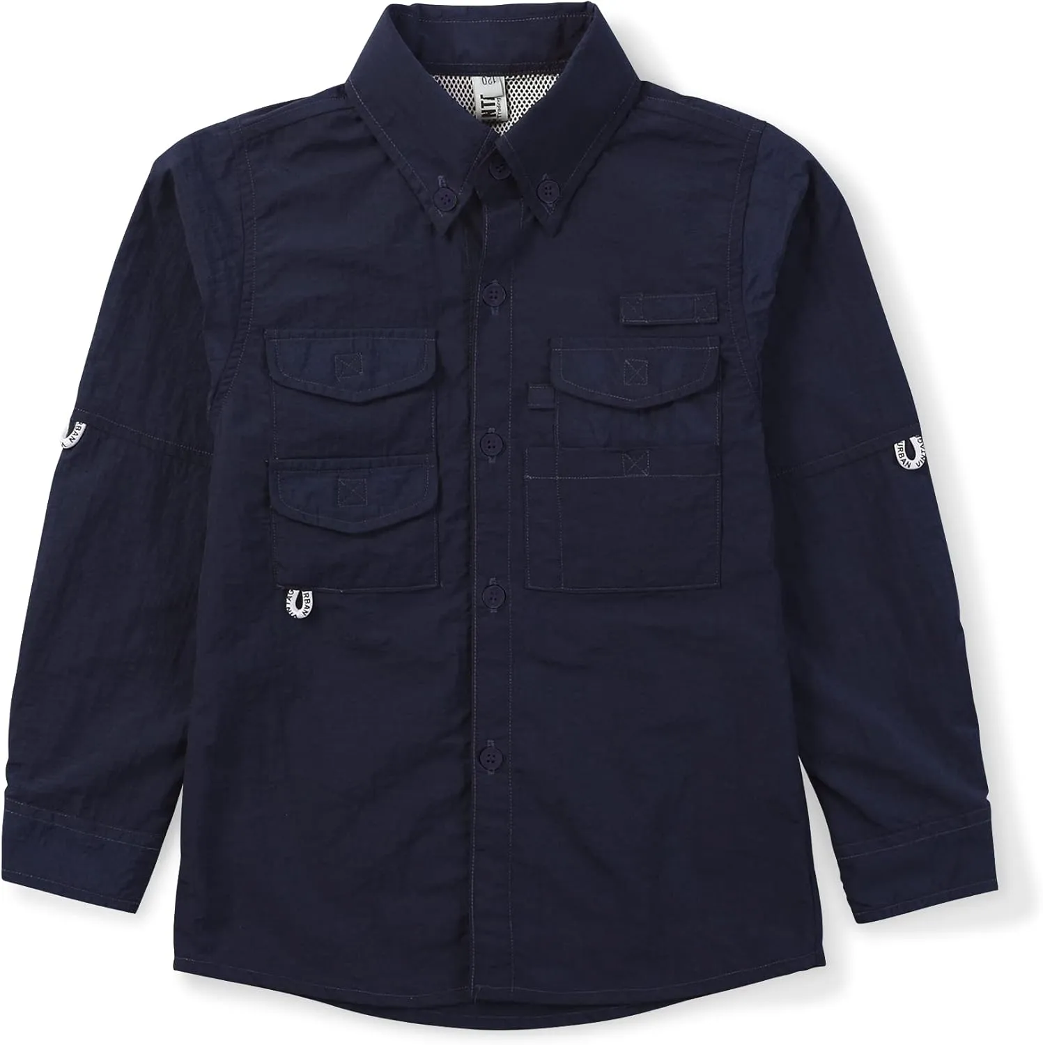 OCHENTA Boys' Button Down Long Sleeve Fishing Shirt Quick-Dry UV Sun Protection Outdoor Tops