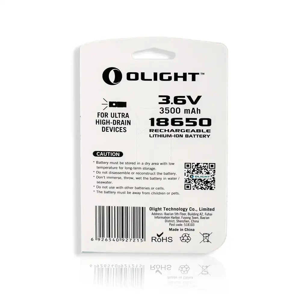 Olight 3500mAh 18650 protected Li-ion rechargeable battery ORB-186S35