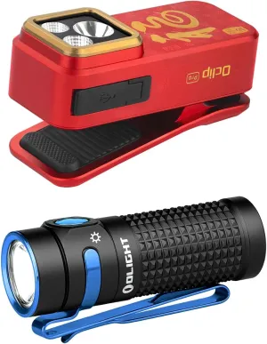 OLIGHT Oclip Pro EDC Flashlight Clip-on Light 500 Lumens Bundle Baton4 Rechargeable LED Lights
