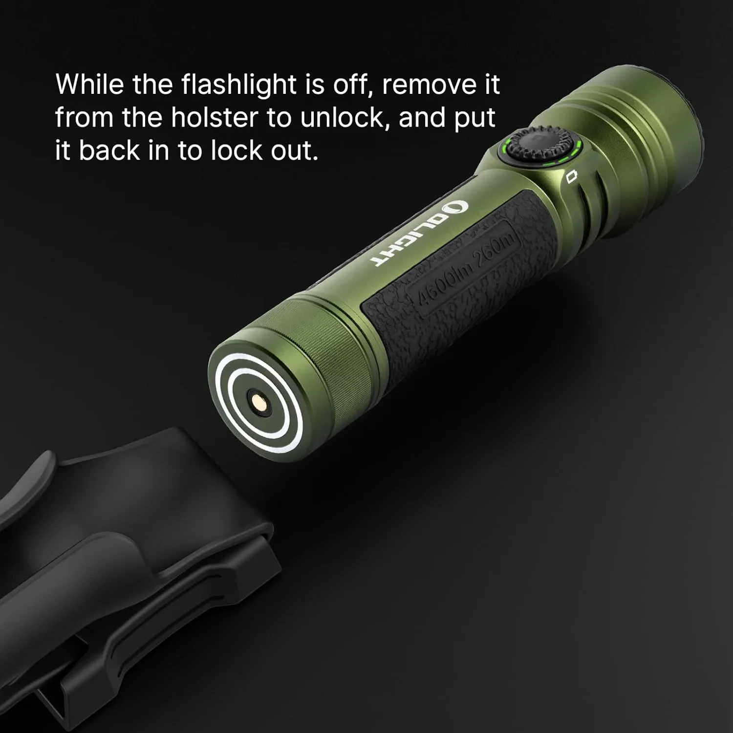 OLIGHT Seeker 4 Pro Rechargeable Flashlights, 4600 Lumens High Powerful Bright Light with USB C Holster, Waterproof IPX8 for Emergencies, Camping, Searching (OD Green)