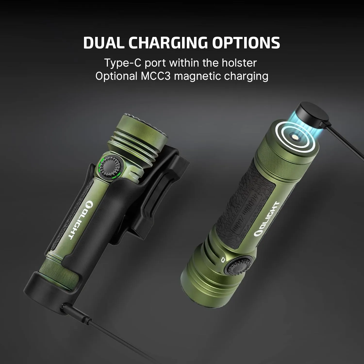OLIGHT Seeker 4 Pro Rechargeable Flashlights, 4600 Lumens High Powerful Bright Light with USB C Holster, Waterproof IPX8 for Emergencies, Camping, Searching (OD Green)