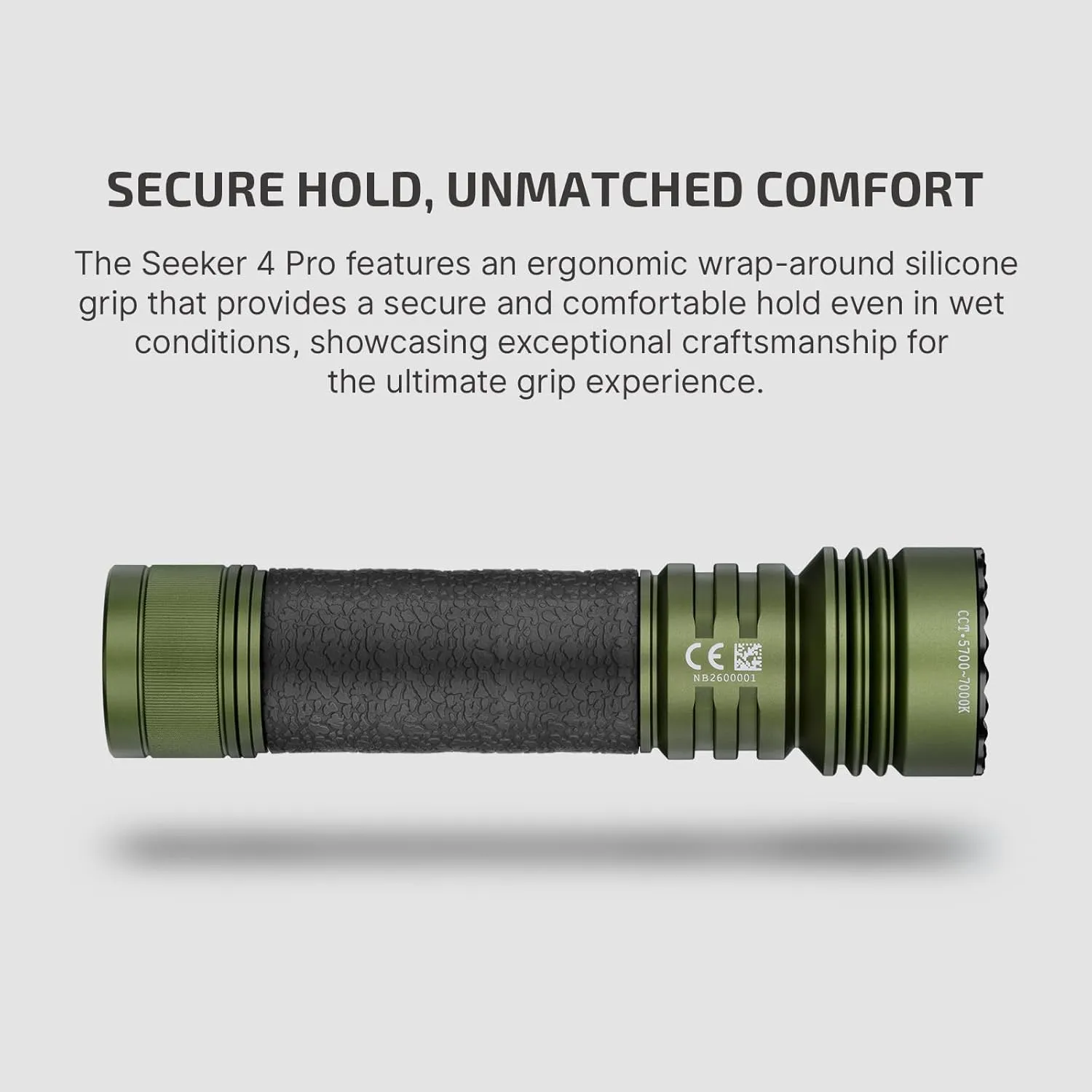 OLIGHT Seeker 4 Pro Rechargeable Flashlights, 4600 Lumens High Powerful Bright Light with USB C Holster, Waterproof IPX8 for Emergencies, Camping, Searching (OD Green)