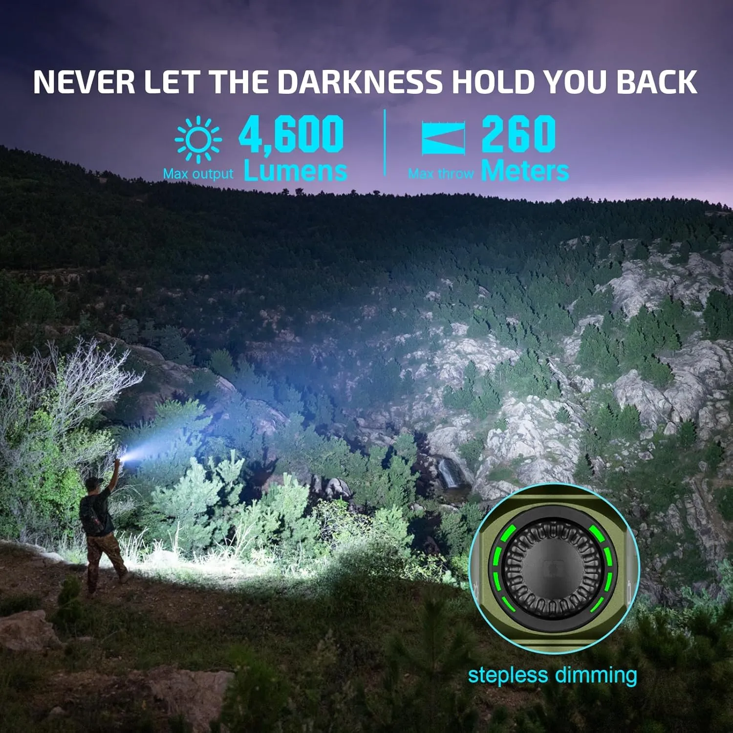 OLIGHT Seeker 4 Pro Rechargeable Flashlights, 4600 Lumens High Powerful Bright Light with USB C Holster, Waterproof IPX8 for Emergencies, Camping, Searching (OD Green)