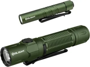 OLIGHT Warrior 3S 2300 Lumens Rechargeable Tactical Flashlight Bundle with I3T2 EOS Pocket EDC, 200 LMS Compact Bright Handheld Light