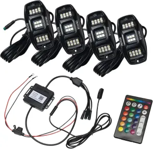 ORACLE Lighting 5895-339 Set of 4 ColorSHIFT LED RGB W Underbody Wheel Well Rock Light Kit - Change Colors, Control Brightness, Access Strobing Patterns and Sync with Music