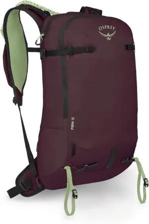 Osprey Firn 18L Ski and Snowboard Backpack, Elderberry Purple/Peppermint Green, Medium/Large