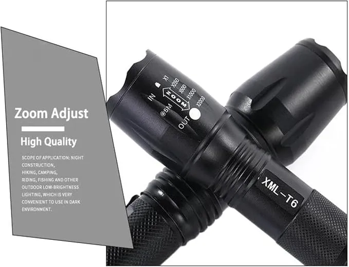Outdoor 1000 Lumen Zoomable Flash Light G700 Tactical XML T6 LED