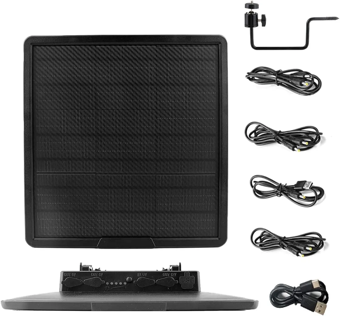 Outdoor 25000mAh Large Capacity Solar Power Pack 5V 6V 9V 12V 20W Type-C Fast Charging Solar Panel Kit Complete for Wild Trail Secruity Camera Camping Car LED Lights WG25000