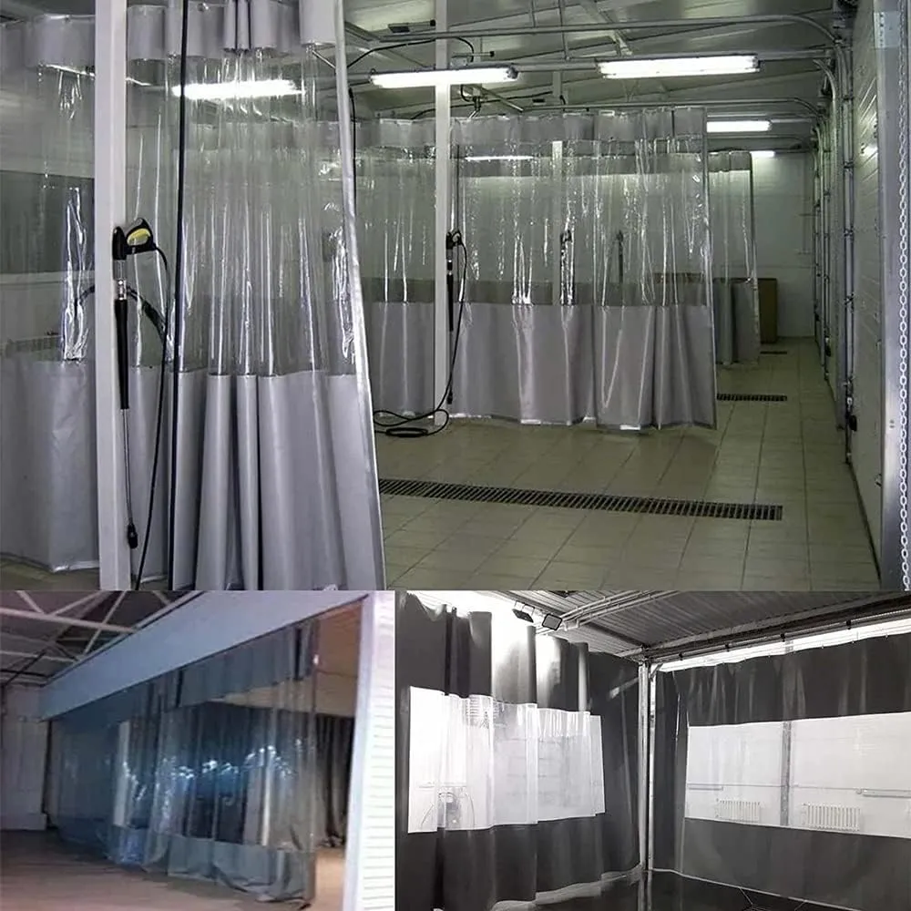 Outdoor Clear Tarp Curtains Waterproof, Pergola Side Panels with Top Eyelets, Partition Space Quickly, Insulated Windscreen, Easy to Clean & Install, Custom ( Color : Gray-side , Size : 2.2x2.2m )