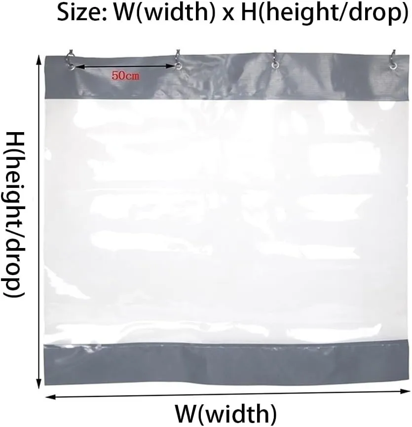Outdoor Clear Tarp Curtains Waterproof, Pergola Side Panels with Top Eyelets, Partition Space Quickly, Insulated Windscreen, Easy to Clean & Install, Custom ( Color : Gray-side , Size : 2.2x2.2m )