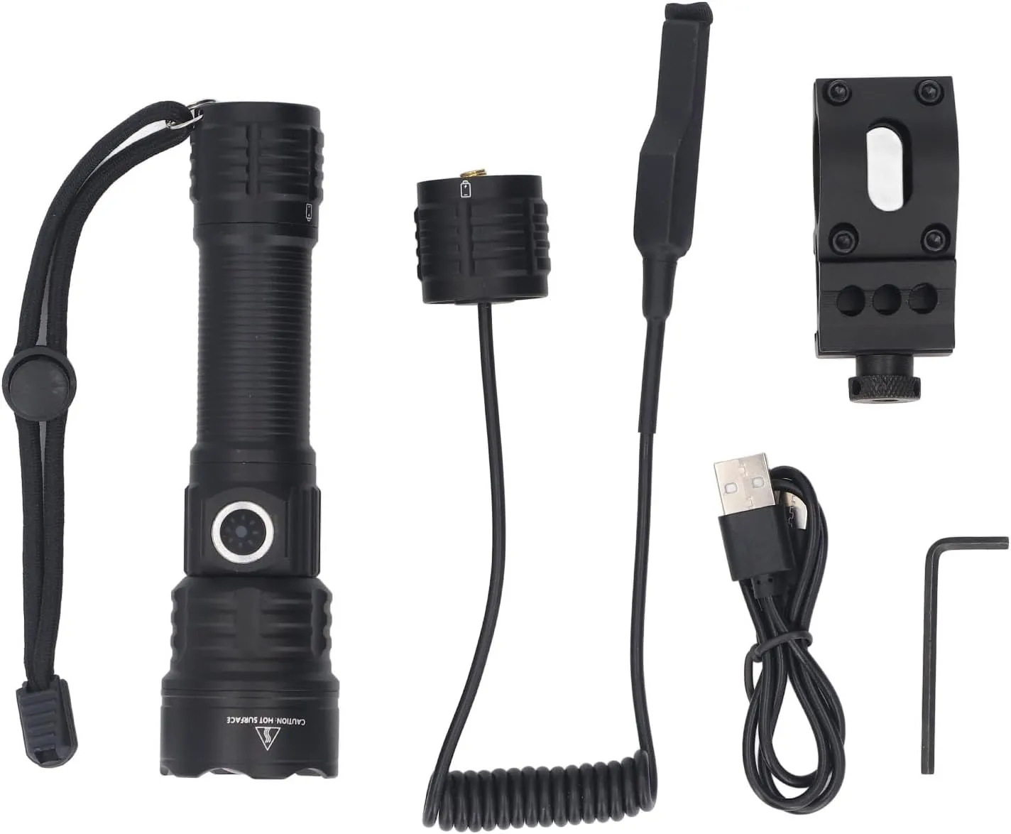 Outdoor LED Flashlight, 1200LM Super Bright Zoomable with 3 Modes, IP65 Water, for Camping, Hiking White Light, easier control with a variety of DIY equipment