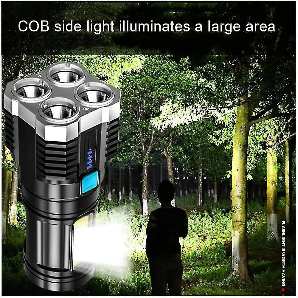 Outdoor Rechargeable Super Bright 4/5 Cores Flashlight Multifunction Super Brigh