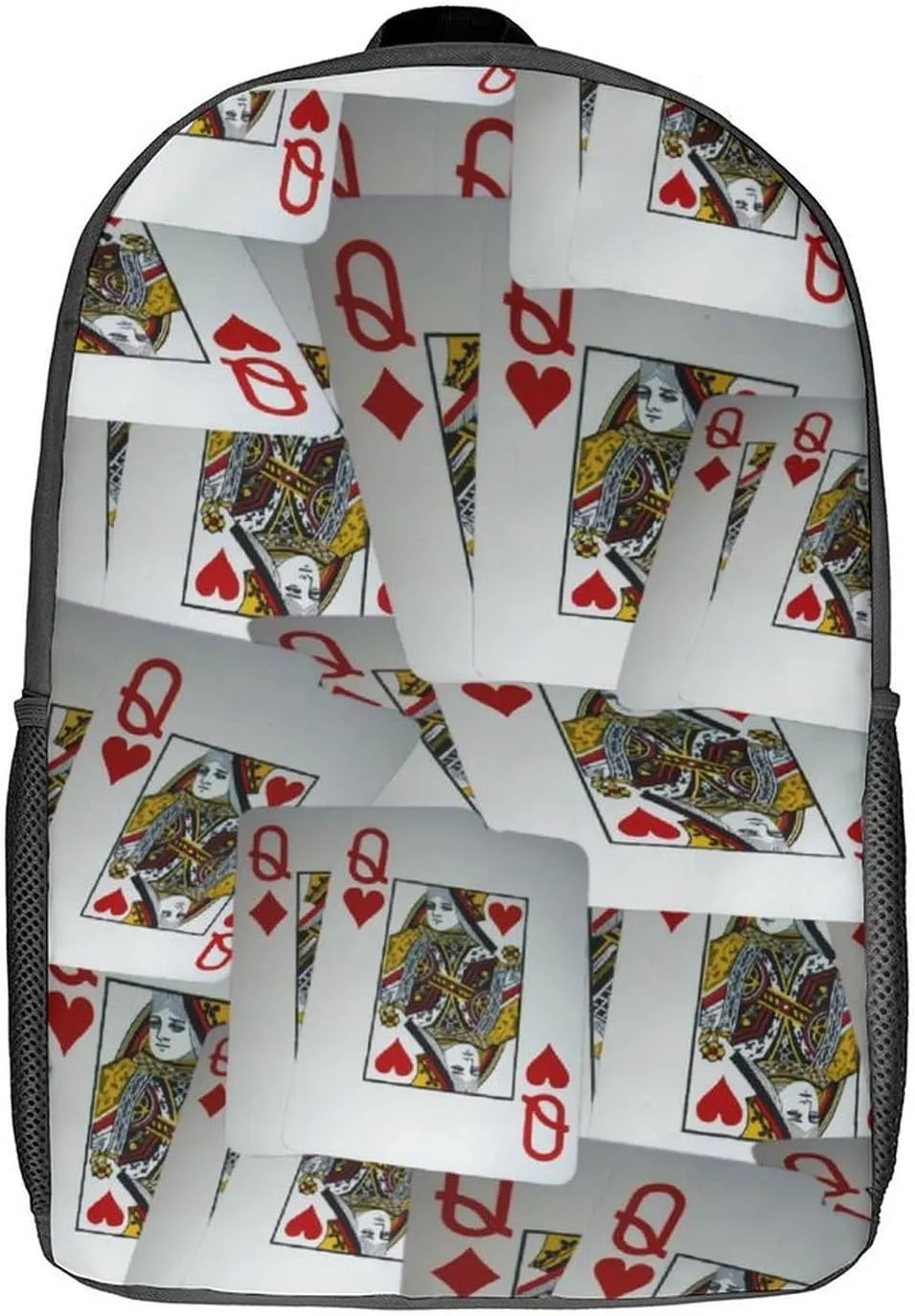 Page Full Of Queens Playing Cards Classic Large Capacity Comfortable Backpack