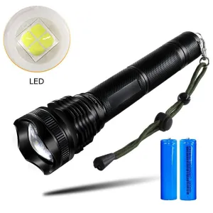 PANYUE 30W 5000LM Powerful Zoomable Tactical Flashlight 18650 LED Flashlight Torch Self Defense with 18650 Rechargeable Battery