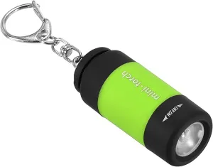 PATIKIL 2.1" Mini Rechargeable LED Keychain Flashlight, EDC Portable Small Torch with USB Charging for Everyday Carry, Light Green