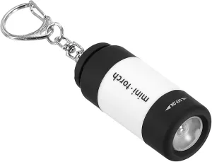 PATIKIL 2.1" Mini Rechargeable LED Keychain Flashlight, EDC Portable Small Torch with USB Charging for Everyday Carry, White