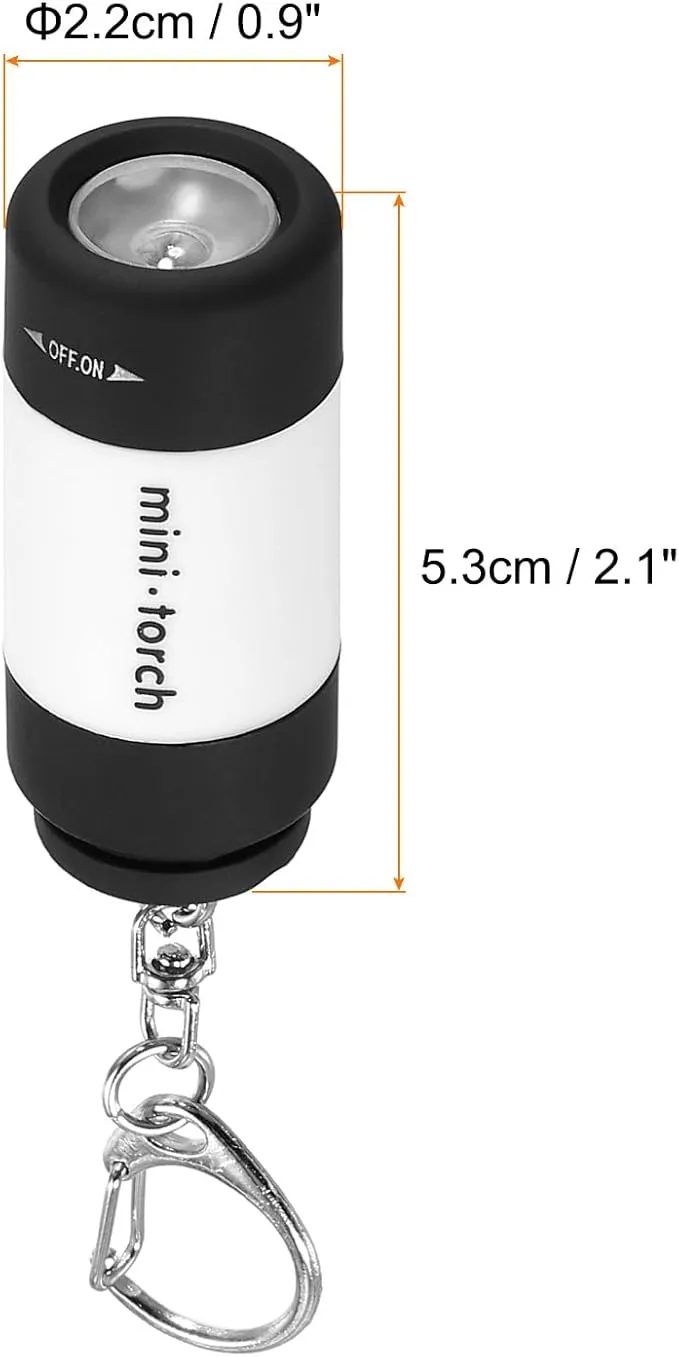 PATIKIL 2.1" Mini Rechargeable LED Keychain Flashlight, EDC Portable Small Torch with USB Charging for Everyday Carry, White