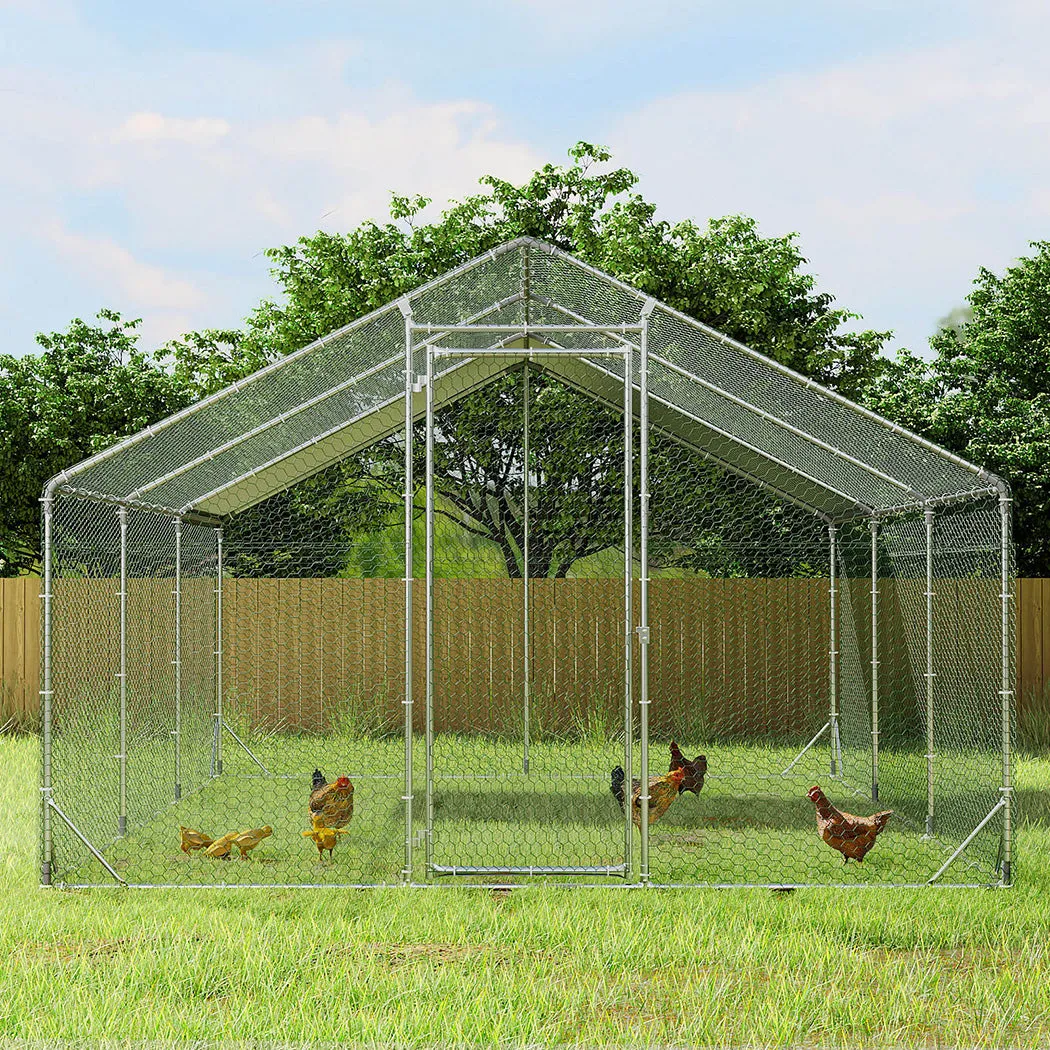 Pawz 600x300x194cm Large Metal Walk-in Chicken Coop Cage