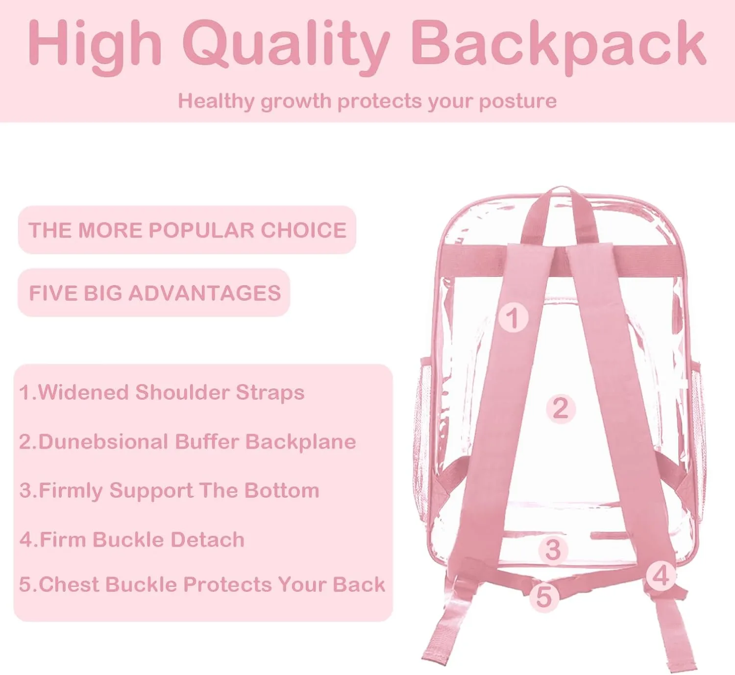 Personalized Clear Backpacks with Name, Custom Butterfly Clear Backpack for Gifts, with Reinforced Strap & Large Capacity PVC Transparent Waterproof Backpacks for Travel Camping Work