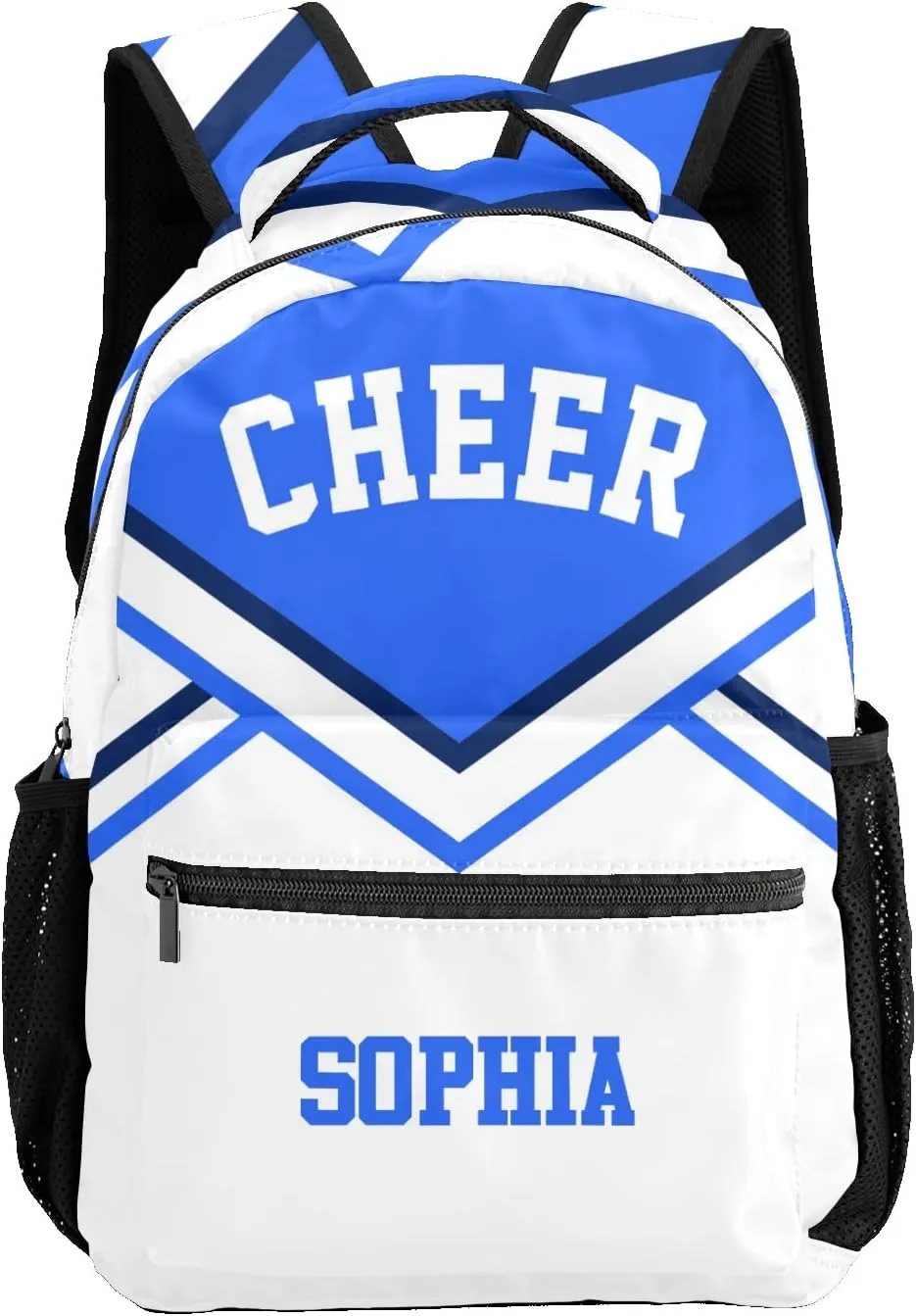 Personalized Custom Cheer Cheerleader Blue Backpack Lightweight Travel Hiking Causual Bag With Name