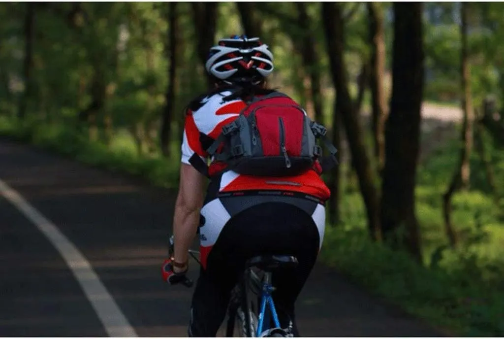 Pocket Bike Cycling Large Capacity Kettle Waist Bag Outdoor Sports Multifunction Bag Men And Women Travel Backpack(Gray)