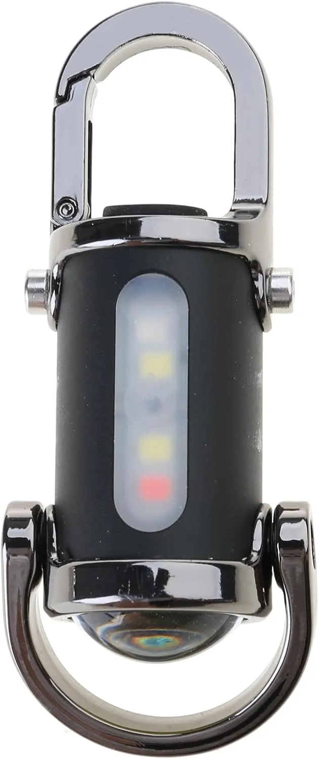 Pocket Sized Keychain Light Work Light Keychain Rechargeable Flashlight Charm Keyring Practical Outdoor Camping Tool (BK)