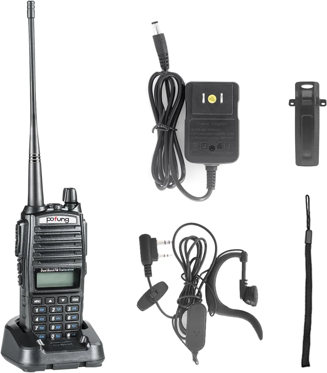 Pofung UV-82 Ham Two Way Radio, Dual Band Walkie Talkie : 136-174mhz (VHF) 400-520mhz (UHF) with Earpiece, Charger and Rechargeable Battery