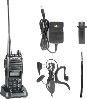 Pofung UV-82 Ham Two Way Radio, Dual Band Walkie Talkie : 136-174mhz (VHF) 400-520mhz (UHF) with Earpiece, Charger and Rechargeable Battery