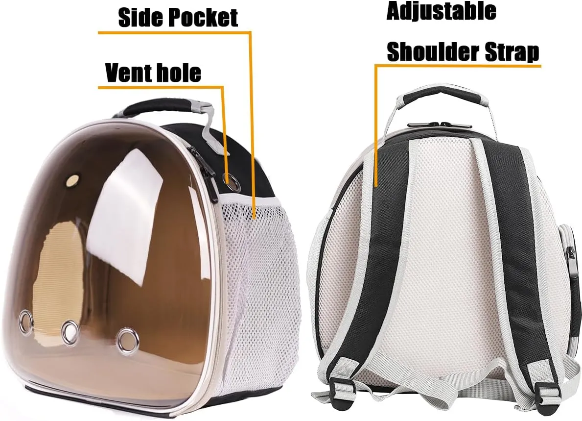 Portable Guinea Pig Backpack, Polarized Bubble Backpack for Small Animals Travel Handbag Cage for Kitten Rabbit Squirrel Bearded Dragon Turtle Breathable Carrier