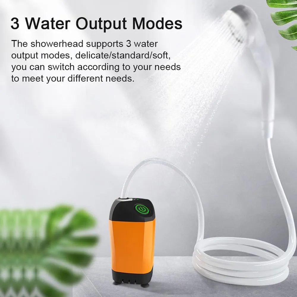 Portable Shower for Camping Electric Shower Pump IPX7 Waterproof for Camping Hiking Backpacking RV Travel Beach Pet Watering Outdoor Shower Kit