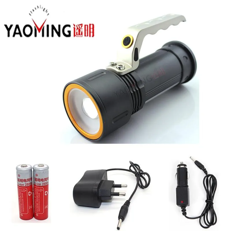 Powerful Led Flashlight Led 10W Zoomable Waterproof Rechargeable Searchlight With 18650 Battery and Charger Protable Linternas