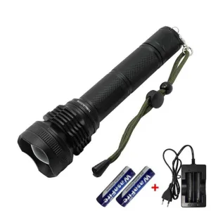 Powerful XHP50 LED Flashlight With 18650 Battery   Charger 5 Modes Tactical Zoom LED Torch Hunting Light Lamp Life Waterproof