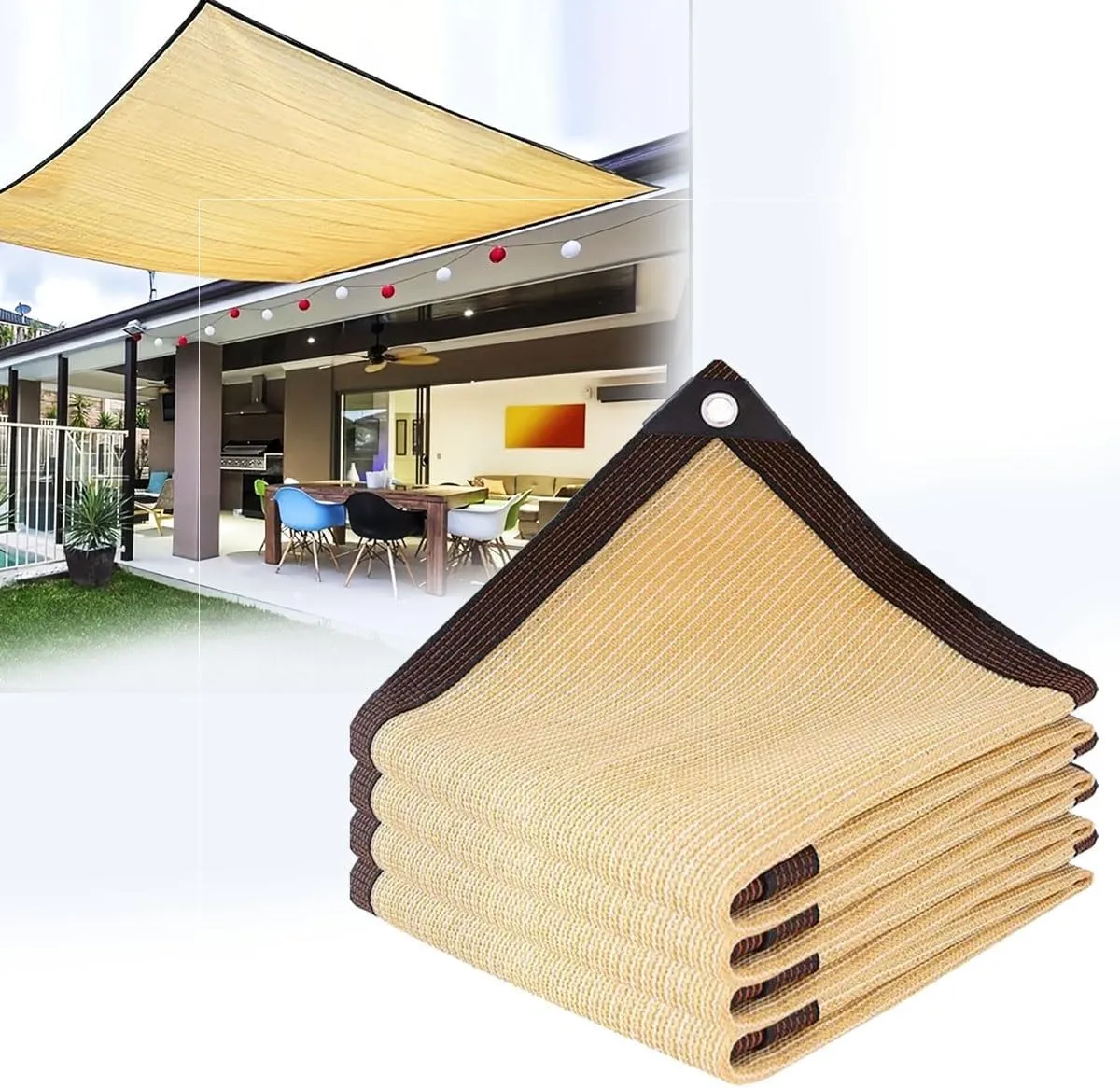 Premium Sun Shade Netting 2x2m & 3x5m - UV Block Garden Mesh Tarp, Privacy Screen, Outdoor Sunscreen for Plants, Camping, Carports & Terraces (16.4ft x 29.5ft)