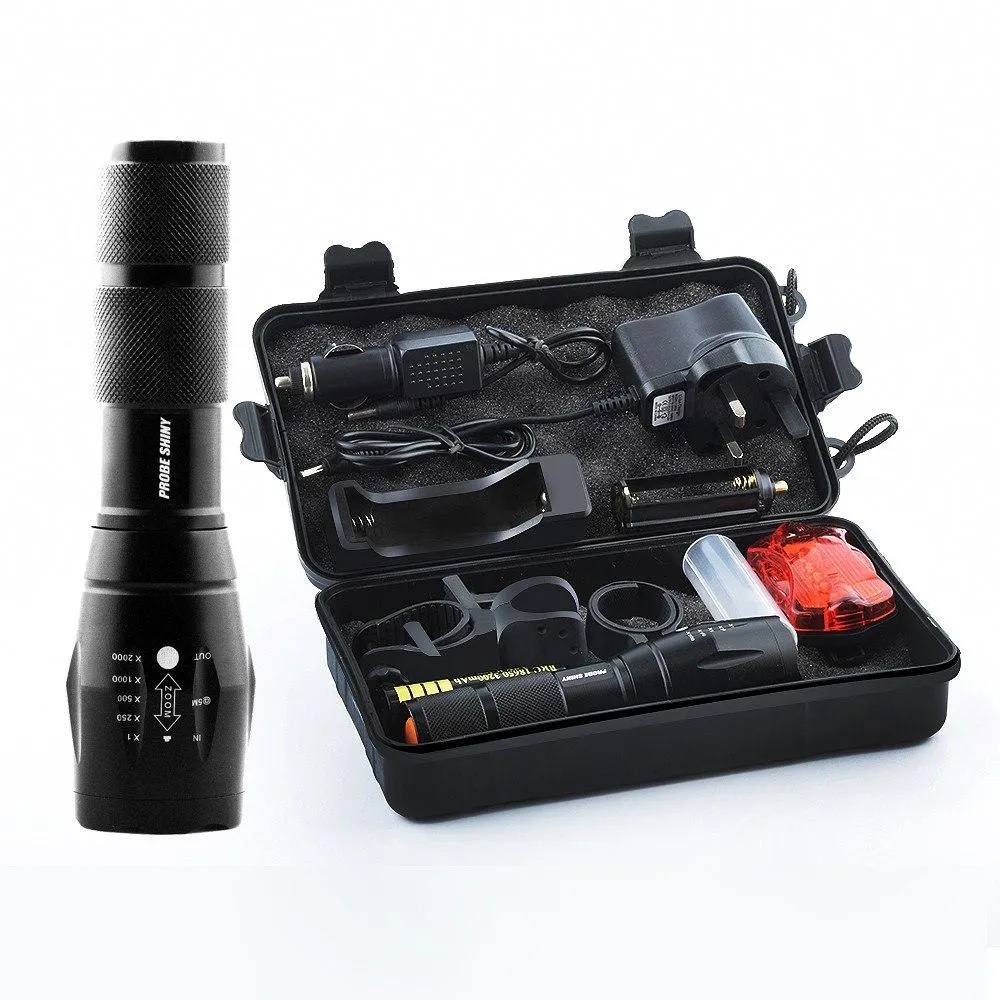 PROBE SHINY Bike Bicycle Accessory Bike Bicycle Cycling T6 LED Tactical Flashlight Military Zoomable Torch 18650/AAA  A20