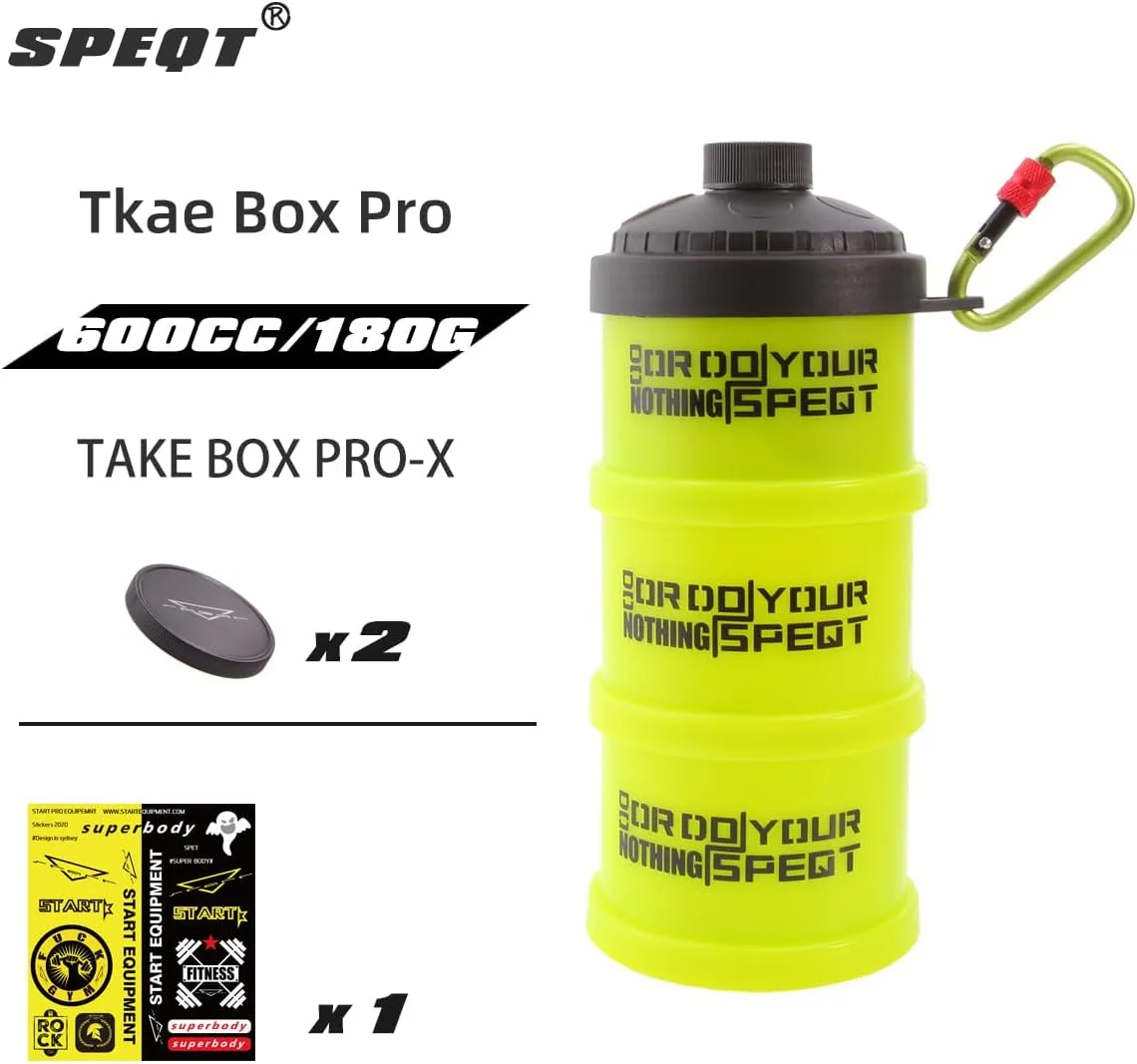 Protein Powder Stackable Container To Go,with Top Cap Funnel for Water Bottle,Twist Lock Portable Supplement Organize Storage Dispenser for Pre/Post Workout,Fitness,Travel,Gym