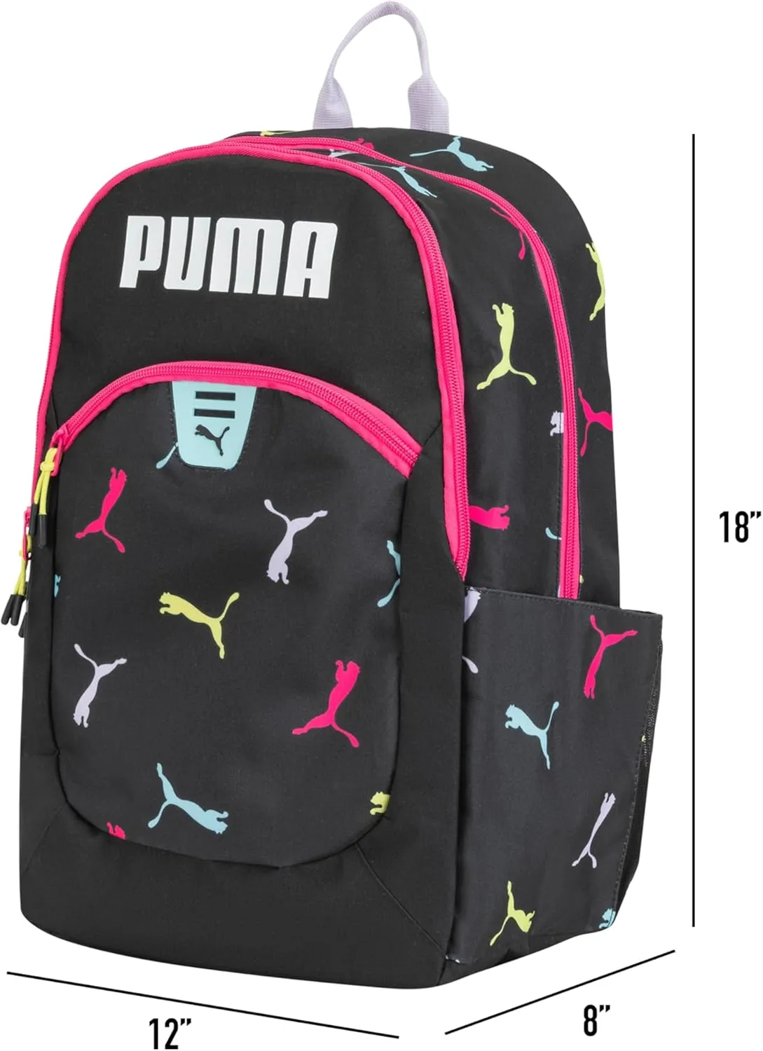 PUMA Unisex Kid's Rally 300 Backpack, Black/Knockout Pink, Large