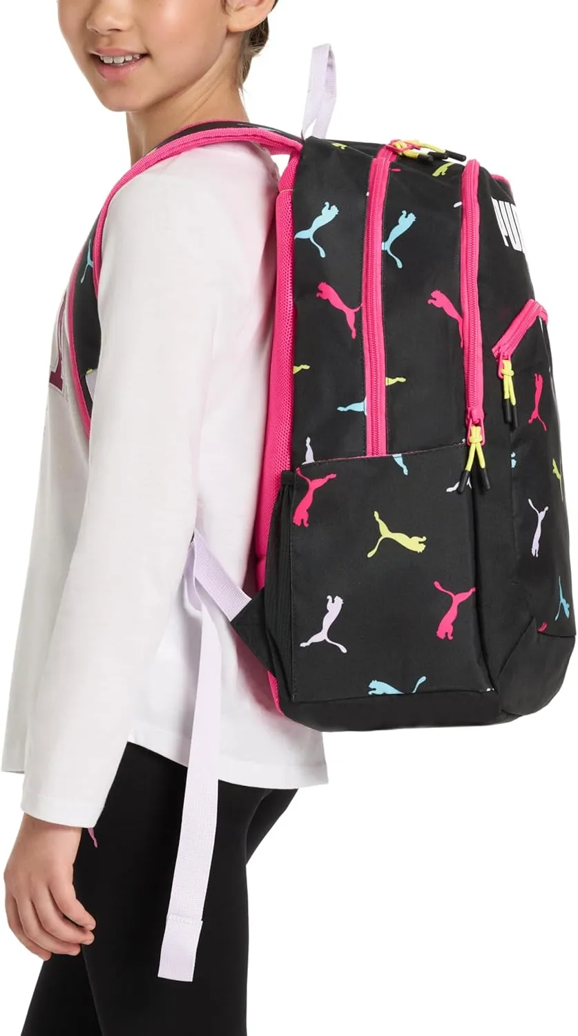 PUMA Unisex Kid's Rally 300 Backpack, Black/Knockout Pink, Large