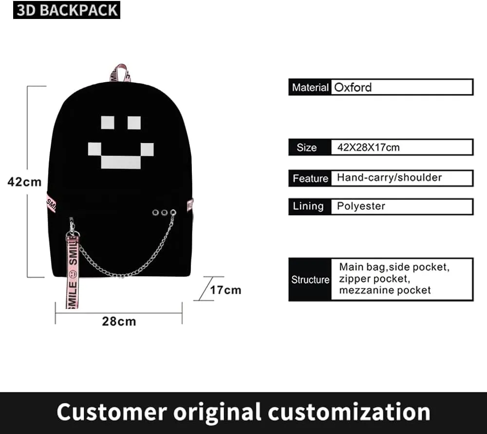 Quackity From Las Nevadas Merch Backpack Cosplay Backpack Three Piece Travel Backpack (Suit2)