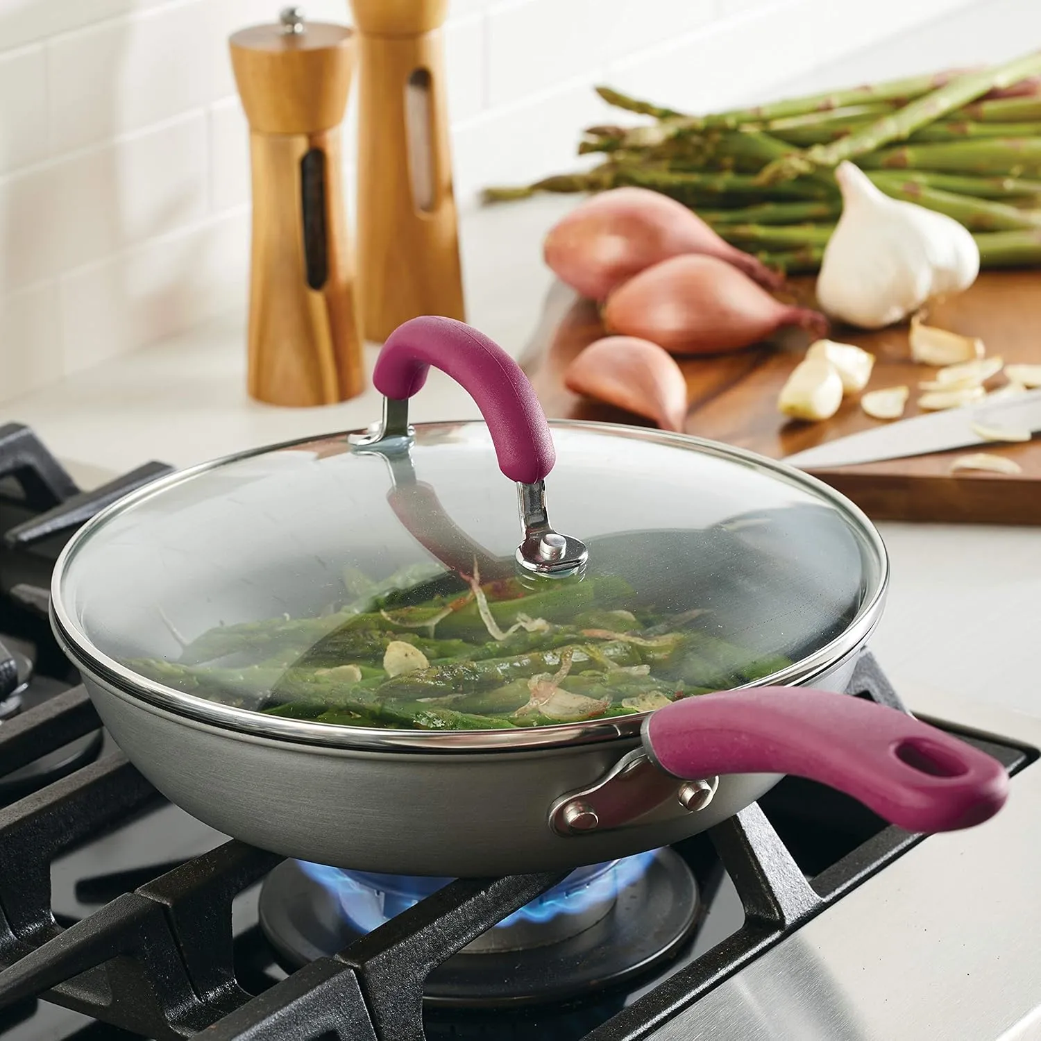 Rachael Ray Create Delicious Deep Hard Anodized Nonstick Frying Pan / Fry Pan / Hard Anodized Skillet - 10.25 Inch, Gray