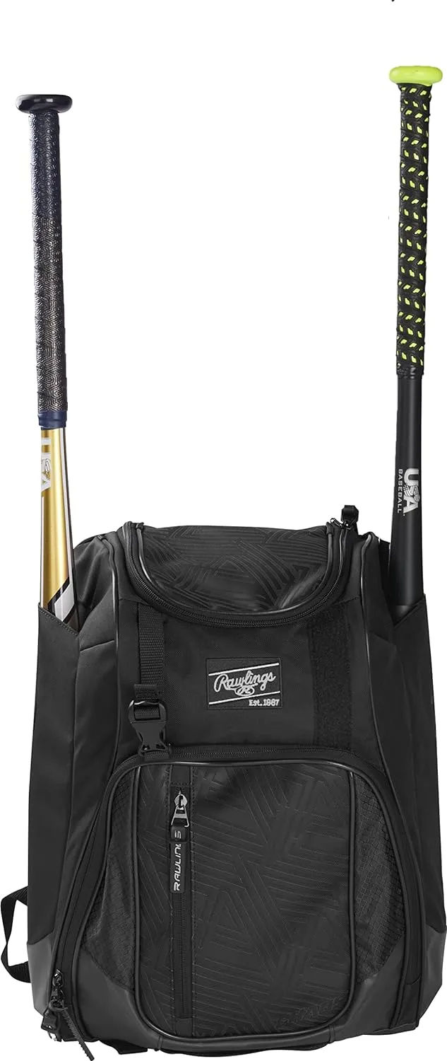 Rawlings | CHAOS Backpack Bag Series | T-Ball & Youth | Baseball & Fastpitch Softball | Multiple Colors