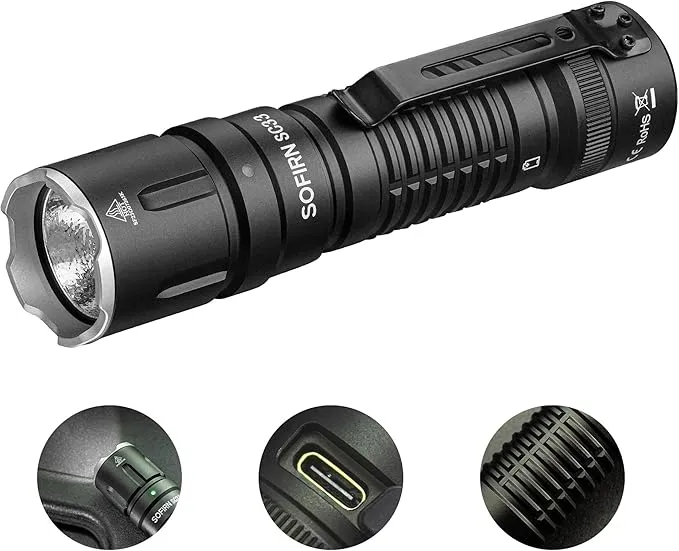 Reachareable Flashlights High Lumens, Sofirn SC33 Powerful Flashlights 5200 Lumens, Emergency Flashlight Super Bright, Waterproof Flashlights for Home