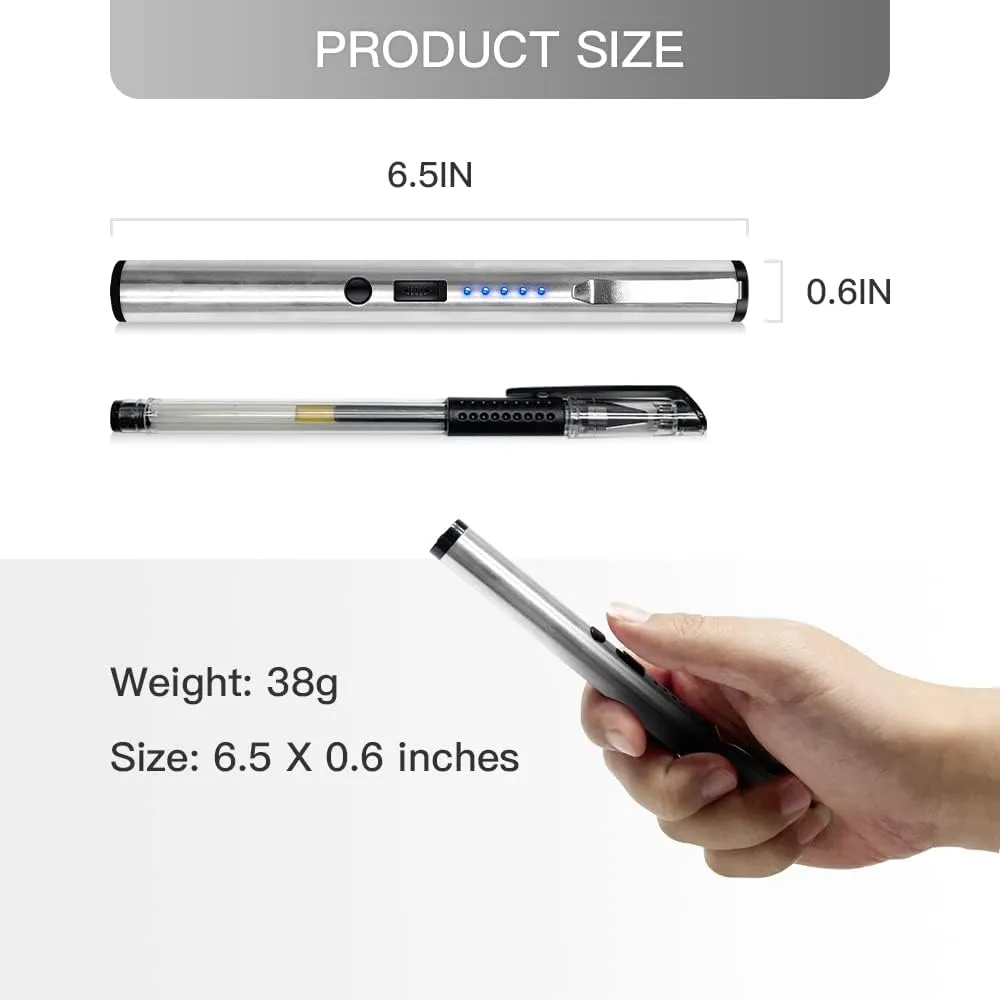 REAX Stun Gun Self Defense Pain Pen with Flashlight Security Pen USB Rechargeable Battery Indicator