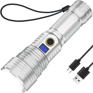 Rechargeable 990000 High Lumens LED Flashlights,LightLink Super Bright Flashlight with 5 Modes & IP65 Waterproof for Home,Camping