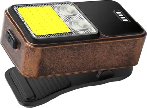 Rechargeable EDC Flashlight, 1200 Lumens Compact Pocket Clip Light | Dual Light Sources, USB C Charging, Magnetic Base | Ideal for Emergency (Brown)