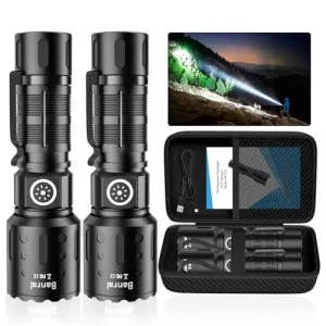 Rechargeable Flashlights 20,000 High Lumens,1500M Super Bright LED Small Powerful Tactical Flashlight