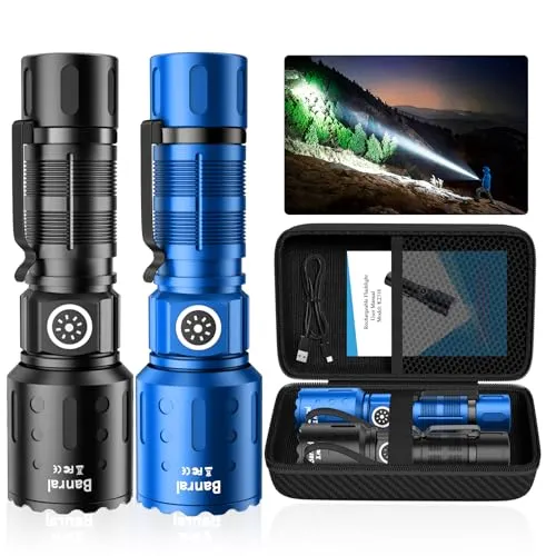 Rechargeable Flashlights 20,000 High Lumens,1500M Super Bright LED Small Powerful Tactical Flashlight