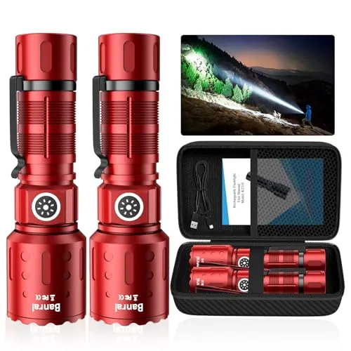 Rechargeable Flashlights 20,000 High Lumens,1500M Super Bright LED Small Powerful Tactical Flashlight