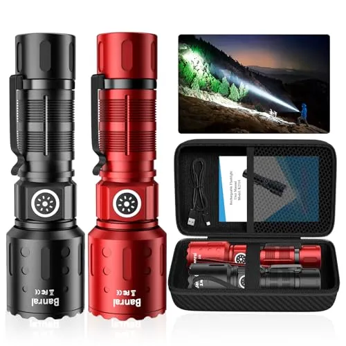 Rechargeable Flashlights 20,000 High Lumens,1500M Super Bright LED Small Powerful Tactical Flashlight