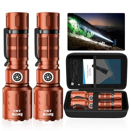 Rechargeable Flashlights 20,000 High Lumens,1500M Super Bright LED Small Powerful Tactical Flashlight